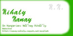 mihaly nanay business card